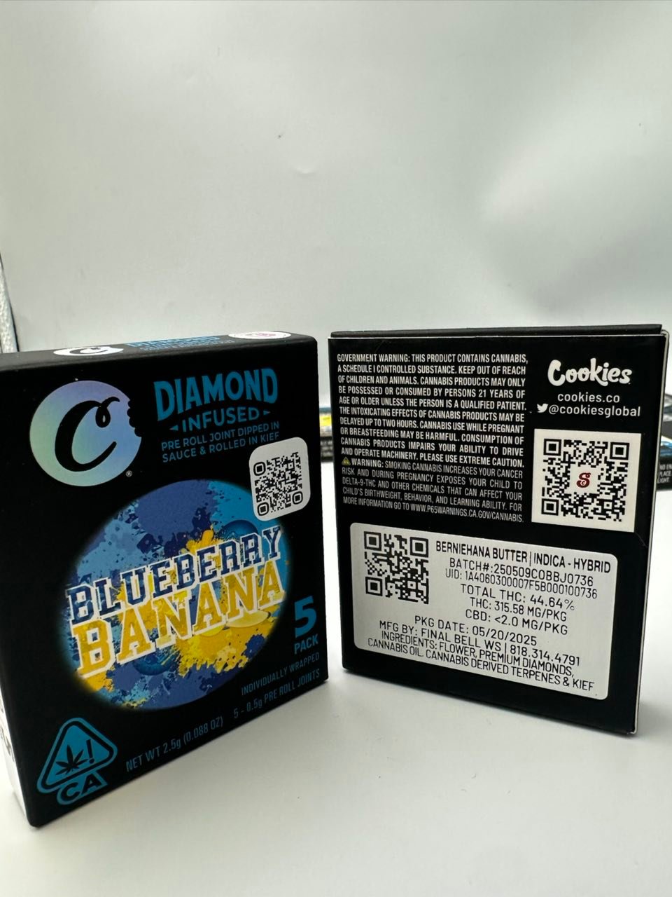 image 2284 1 COOKIES PRE ROLLS 5PK – DIAMOND INFUSED JOINTS – 2.5G